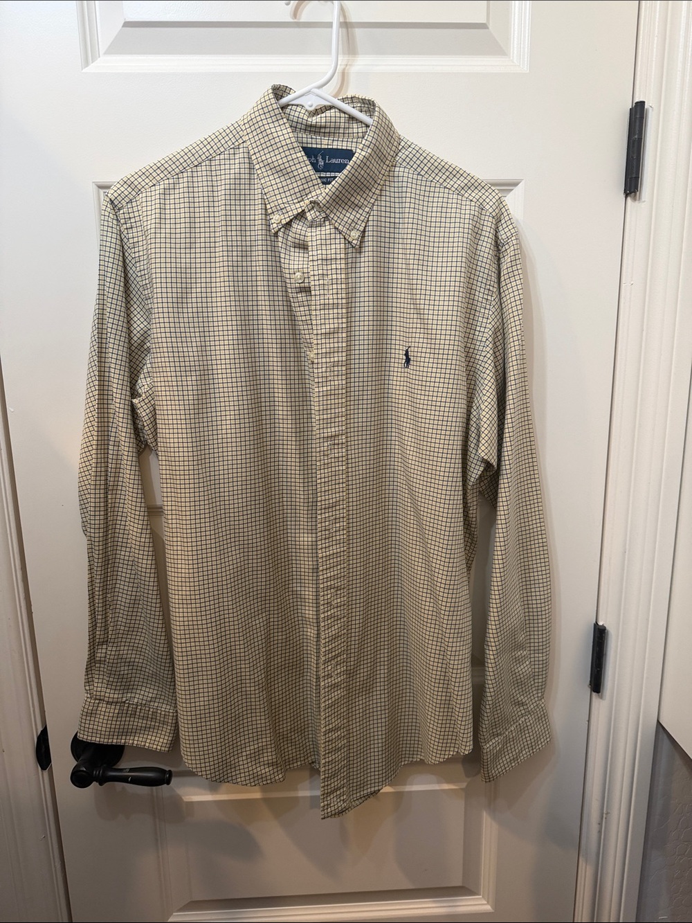 Polo by Ralph Lauren Tan and Navy Check Button-Down Shirt